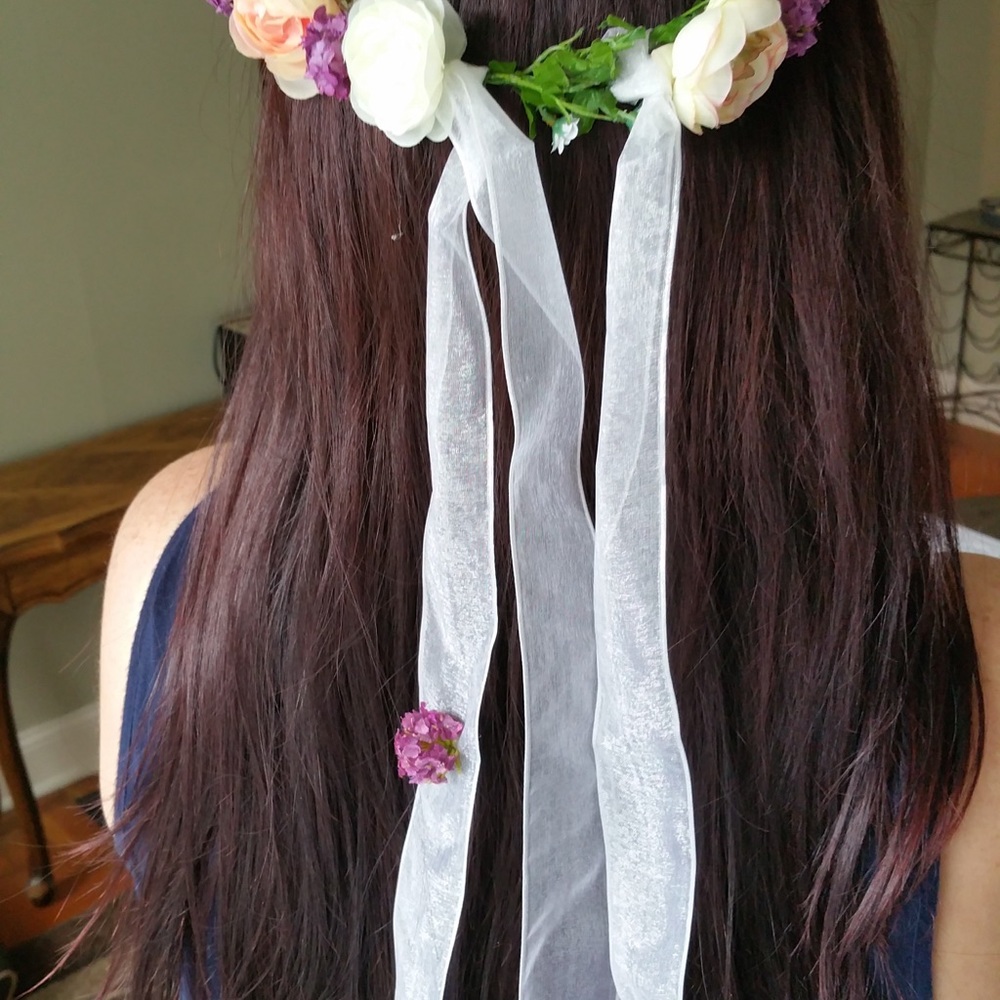 🌸Boho Floral hair Crown Prom, Wedding NWOT - Picture 8 of 8